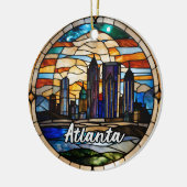 Aangepaste Atlanta Skyline Keramisch Ornament (Links)