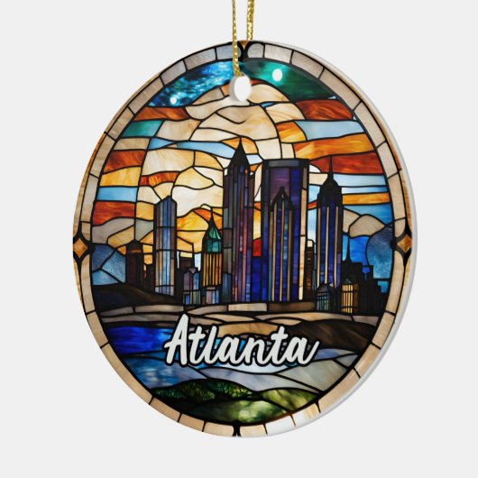 Aangepaste Atlanta Skyline Keramisch Ornament (Links)