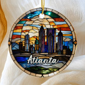 Aangepaste Atlanta Skyline Keramisch Ornament