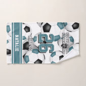 Aangepaste atleet en teamnaam blauwgroen handdoek (Handdoek)