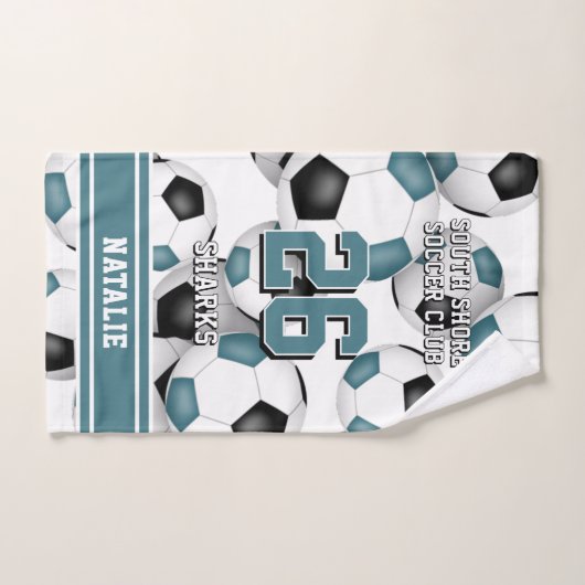 Aangepaste atleet en teamnaam blauwgroen handdoek (Handdoek)