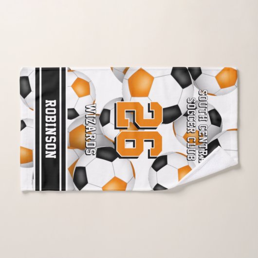 Aangepaste atleet en teamnaam sinaasappel handdoek (Handdoek)