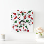 Aangepaste atleet naam Red Green Soccer Vierkante Klok (Huis)