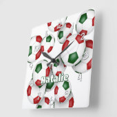 Aangepaste atleet naam Red Green Soccer Vierkante Klok (Hoek)