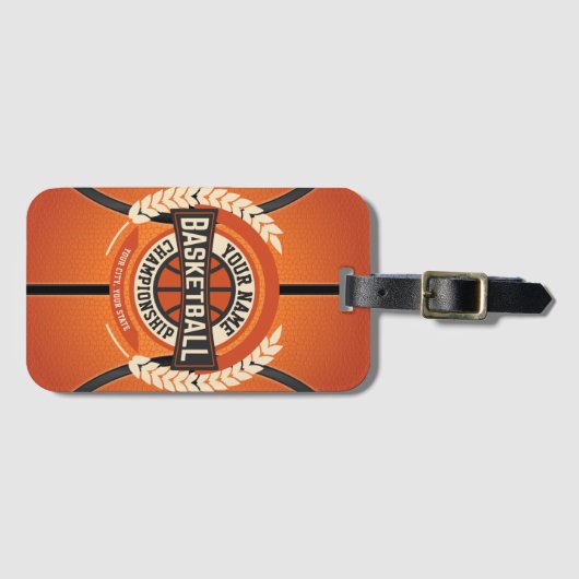 Aangepaste atleet van de Speler van het Basketball Bagagelabel (Voorkant (horizontaal))