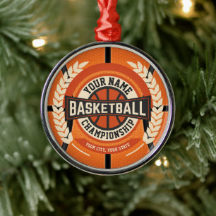 Aangepaste atleet van de Speler van het Basketball Metalen Ornament