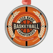 Aangepaste atleet van de Speler van het Basketball Metalen Ornament (Voorkant)