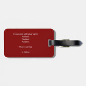 aangepaste atleetmonogrammering bordeauxrood zwart bagagelabel (Achterkant horizontaal)