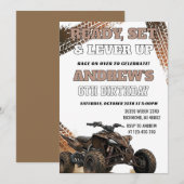 Aangepaste ATV Racing jochie verjaardagsfeestje ui Kaart (Voorkant / Achterkant)