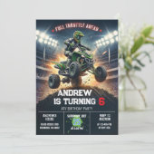 Aangepaste ATV-verjaardagsuitnodiging Kaart (Staand voorkant)