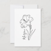 Aangepaste augustus Gladiolus Geboortebloem Gift v Bedankkaart (Voorkant)