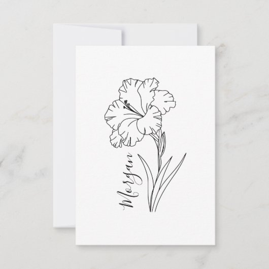 Aangepaste augustus Gladiolus Geboortebloem Gift v Bedankkaart (Voorkant)