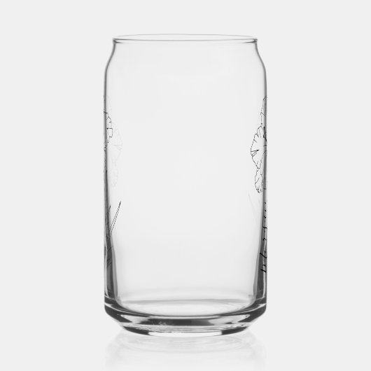 Aangepaste augustus Gladiolus Geboortebloem Gift v Blikvorm Glas (Rechts)