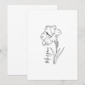 Aangepaste augustus Gladiolus Geboortebloem Gift v Kaart (Voorkant / Achterkant)