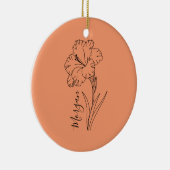 Aangepaste augustus Gladiolus Geboortebloem Gift v Keramisch Ornament (Rechts)