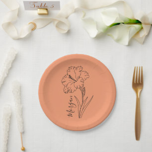 Aangepaste augustus Gladiolus Geboortebloem Gift v Papieren Bordje
