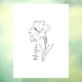 Aangepaste augustus Gladiolus Geboortebloem Gift v Raamsticker (Vel 3)