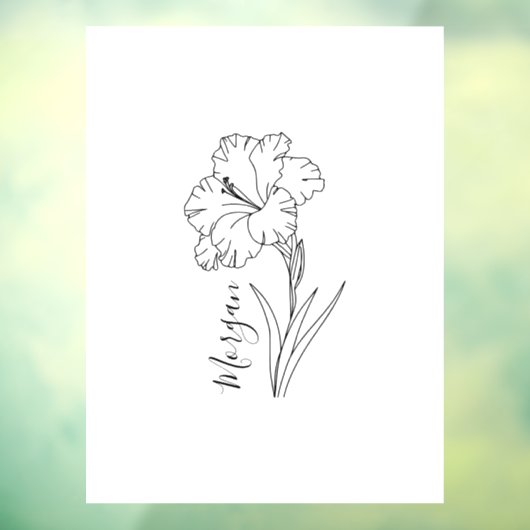 Aangepaste augustus Gladiolus Geboortebloem Gift v Raamsticker (Vel 3)