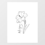 Aangepaste augustus Gladiolus Geboortebloem Gift v Raamsticker (Vel)