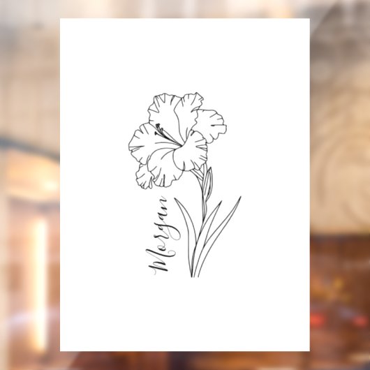 Aangepaste augustus Gladiolus Geboortebloem Gift v Raamsticker (Vel 2)