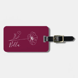 Aangepaste augustus Poppy Geboorte Bloem Gift voor Bagagelabel