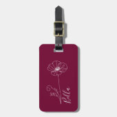 Aangepaste augustus Poppy Geboorte Bloem Gift voor Bagagelabel (Voorkant verticaal)