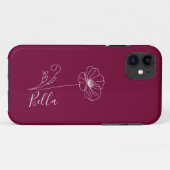 Aangepaste augustus Poppy Geboorte Bloem Gift voor Case-Mate iPhone Case (Achterkant (horizontaal))