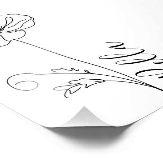 Aangepaste augustus Poppy Geboorte Bloem Gift voor Foto Afdruk (Hoek)