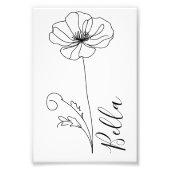 Aangepaste augustus Poppy Geboorte Bloem Gift voor Foto Afdruk (Voorkant)