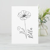 Aangepaste augustus Poppy Geboorte Bloem Gift voor Kaart (Staand voorkant)