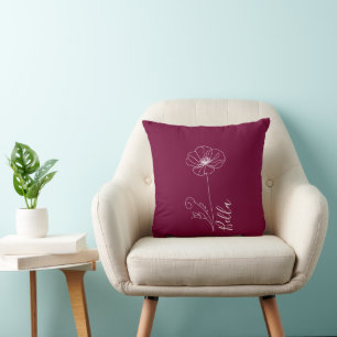 Aangepaste augustus Poppy Geboorte Bloem Gift voor Kussen