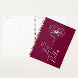 Aangepaste augustus Poppy Geboorte Bloem Gift voor Planner