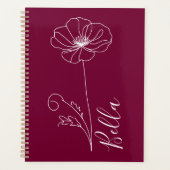 Aangepaste augustus Poppy Geboorte Bloem Gift voor Planner (Voorkant)