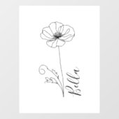 Aangepaste augustus Poppy Geboorte Bloem Gift voor Raamsticker (Vel)