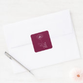 Aangepaste augustus Poppy Geboorte Bloem Gift voor Vierkante Sticker (Envelop)