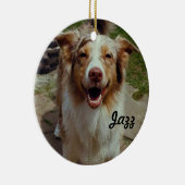 Aangepaste Aussie Dog-versiering Keramisch Ornament (Rechts)