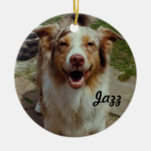 Aangepaste Aussie Dog-versiering Keramisch Ornament
