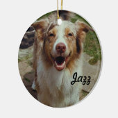 Aangepaste Aussie Dog-versiering Keramisch Ornament (Links)