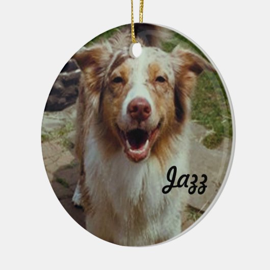 Aangepaste Aussie Dog-versiering Keramisch Ornament (Links)
