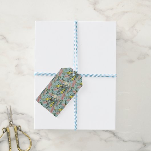 Aangepaste Aussie Native Struik Blooms Summer Blue Cadeaulabel (Met Touw)