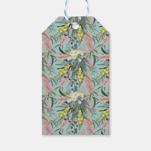 Aangepaste Aussie Native Struik Blooms Summer Blue Cadeaulabel (Voorkant)