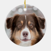 Aangepaste Australische Herder Hond Foto Keramisch Ornament (Achterkant)