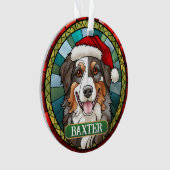 Aangepaste Australische herder rond Kerstmis Ornament (voorkant)