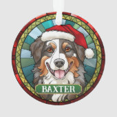 Aangepaste Australische herder rond Kerstmis Ornament (achterkant)