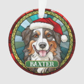 Aangepaste Australische herder rond Kerstmis Ornament (voorkant)