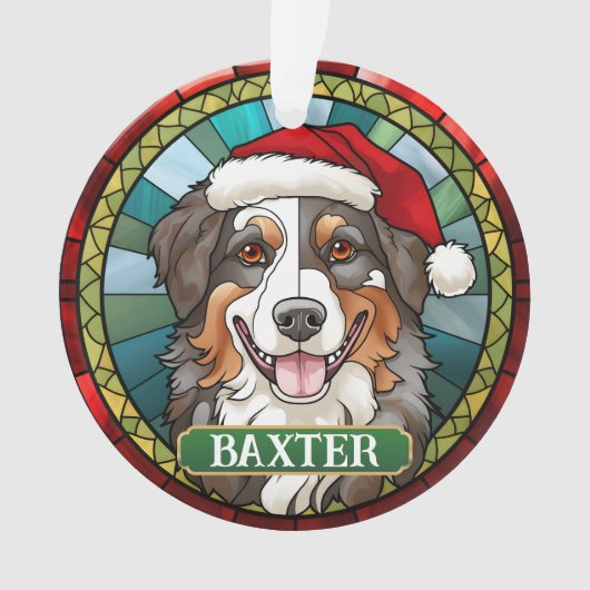 Aangepaste Australische herder rond Kerstmis Ornament (voorkant)