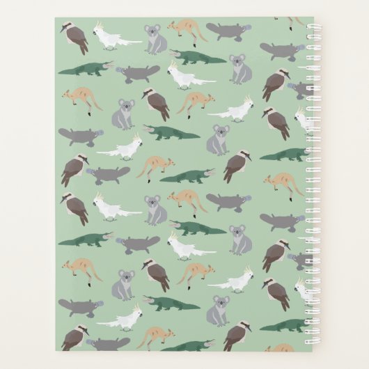 Aangepaste Australische inheemse dieren eucalyptus Planner (Achterkant)