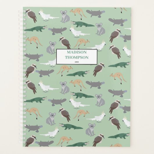 Aangepaste Australische inheemse dieren eucalyptus Planner (Voorkant)