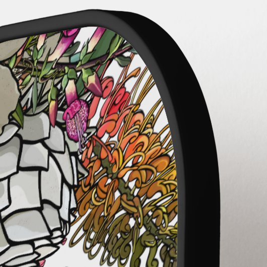 Aangepaste Australische Struik Tuin Boeket Pickleball Paddle (Links Detail)