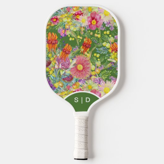 Aangepaste Australische Wildflowers Pickleball Paddle (Achterkant)